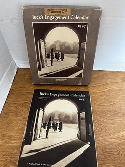 Vtg 1947 Tuck's Engagement Calendar w/ Scenes of England & Scotland