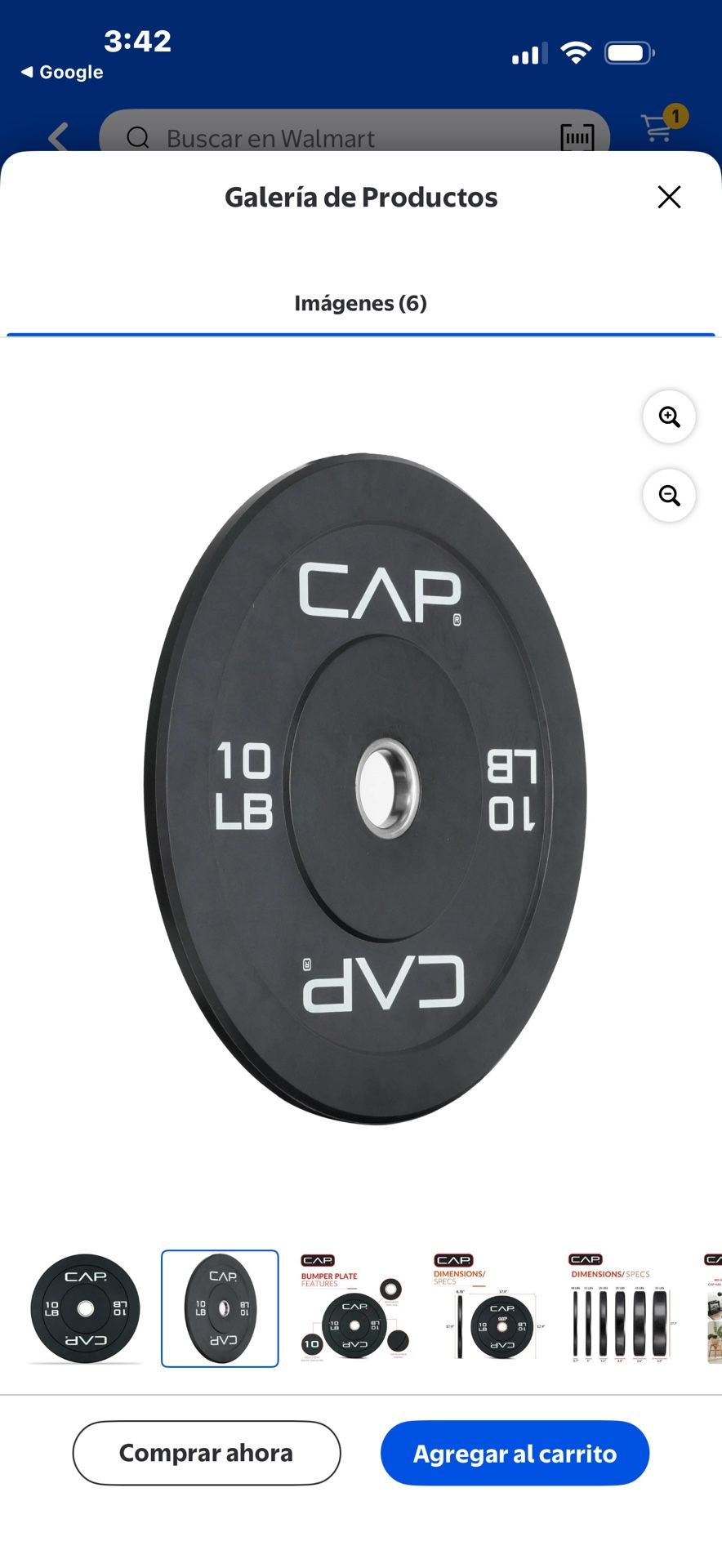 Set d dos 10 lbs CAP 10 lb Olympic Bumper Plate con logo Serigrafiado, $35
