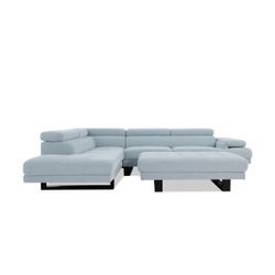 Avalon Light Blue 123'' 2 Piece Left Arm Facing Chaise Sectional