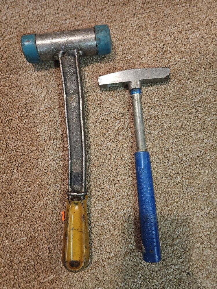 Vintage Hammers - Rubber Mallet & Metal Hammer
