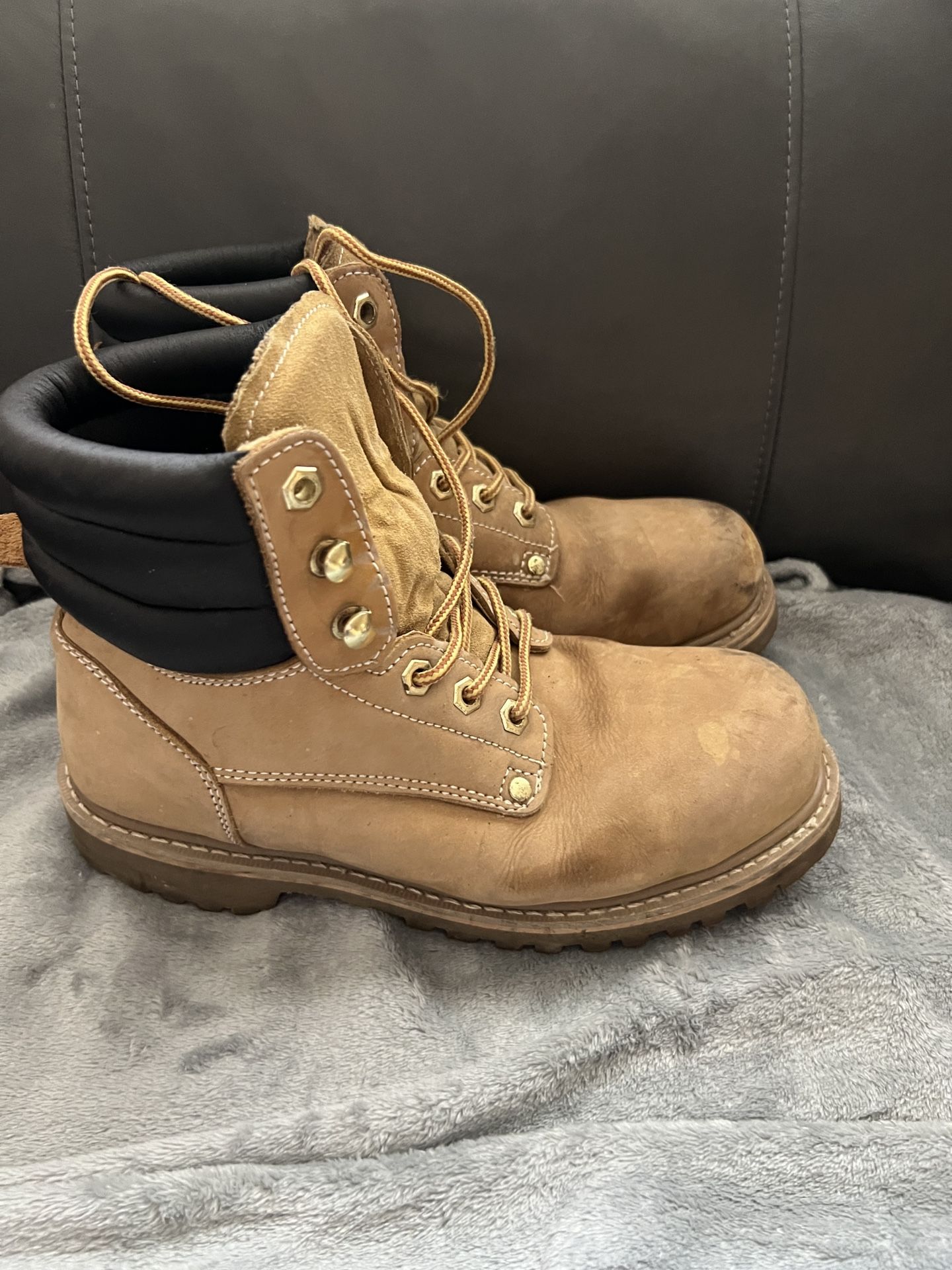 Sears Leather Steel Toe Work/Combat Boots Sz Mens 7.5