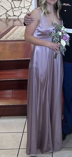 GALINA SIGNATURE charmeuse tank v-neck bridesmaid dress with slit In Quartz  Size 6 David's Bridal STYLE# GS290020 for Sale in Costa Mesa, CA - OfferUp