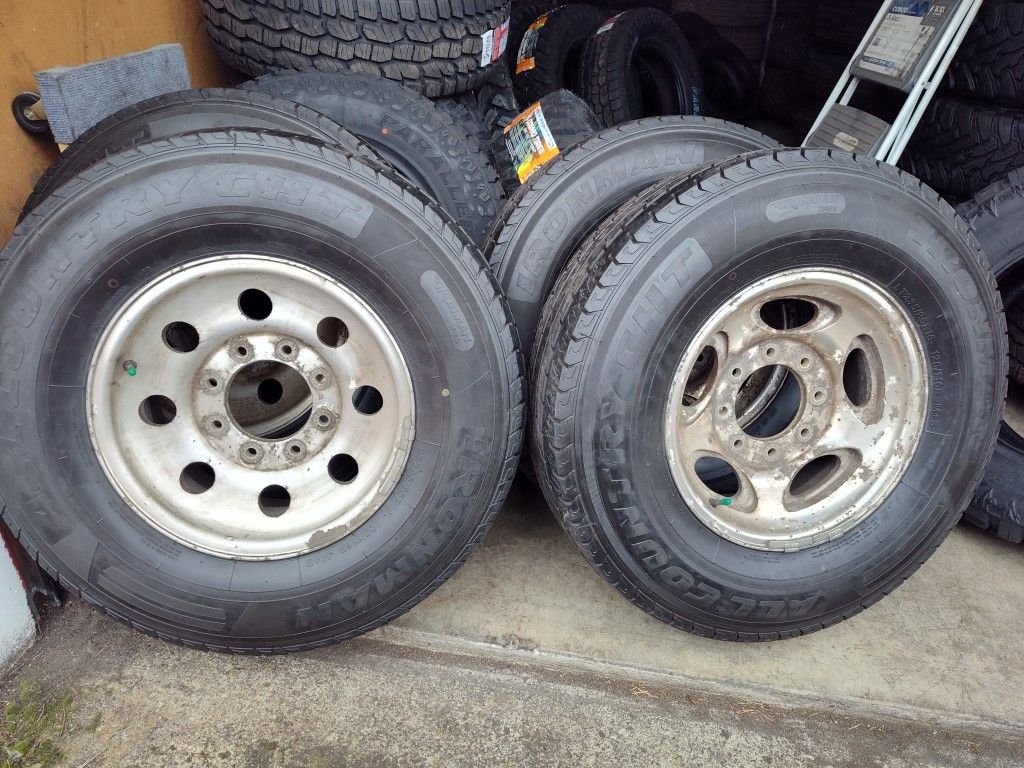 LT235/80R16 Set 4 Tires Free Rims 8x170