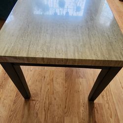 Coffee table, wood base acrylic top