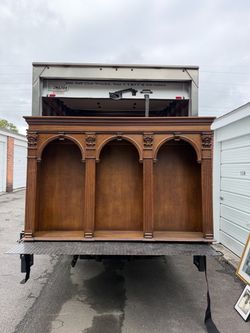 Large Antique Wood Arched Display Cabinet