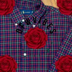 🥶 Red Maroon Green PONY Mens LARGE Ralph Lauren POLO Long Sleeve Collared Vintage Golf Dress Shirt 