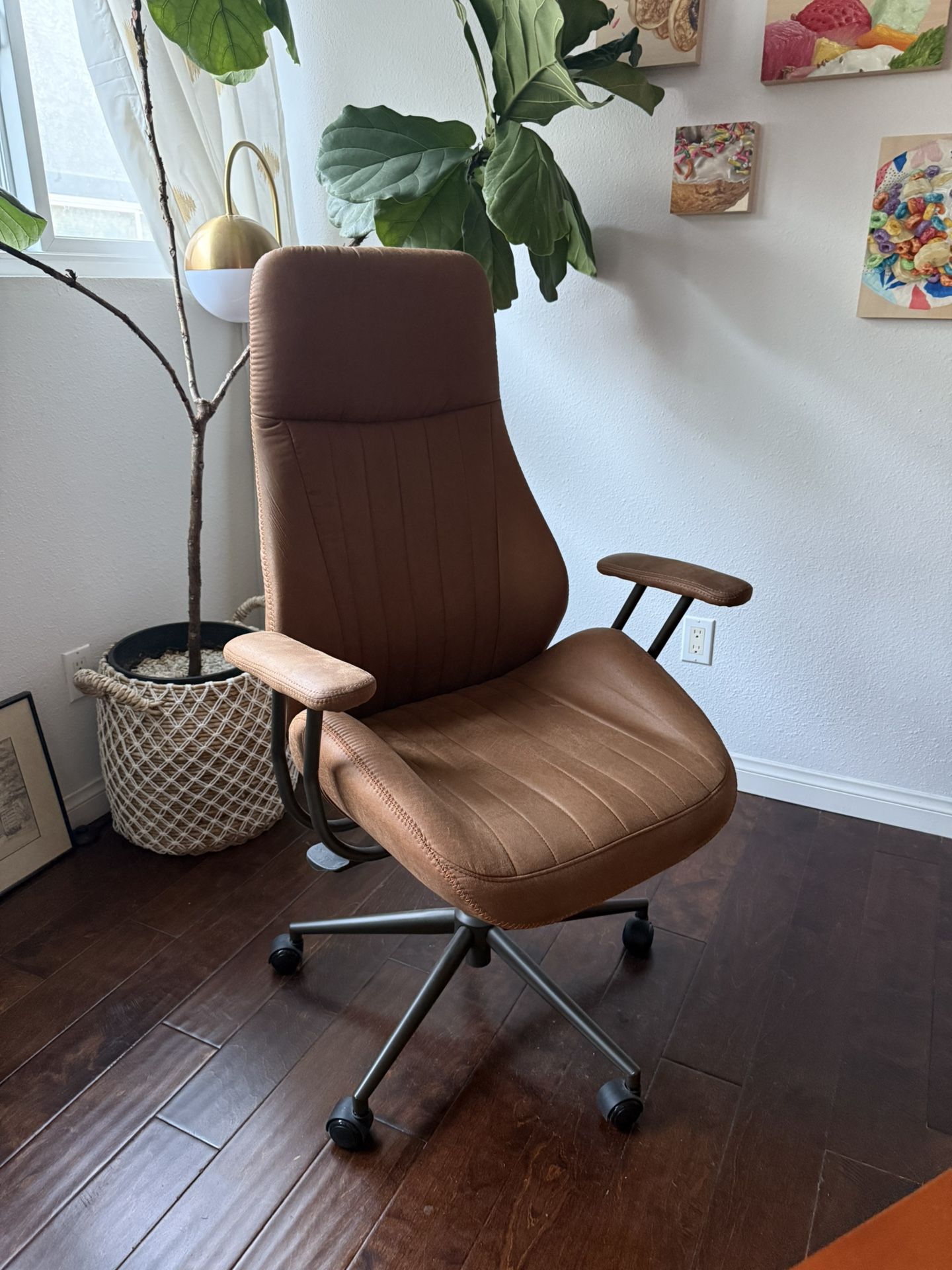 Brown Faux Leather Office Chair