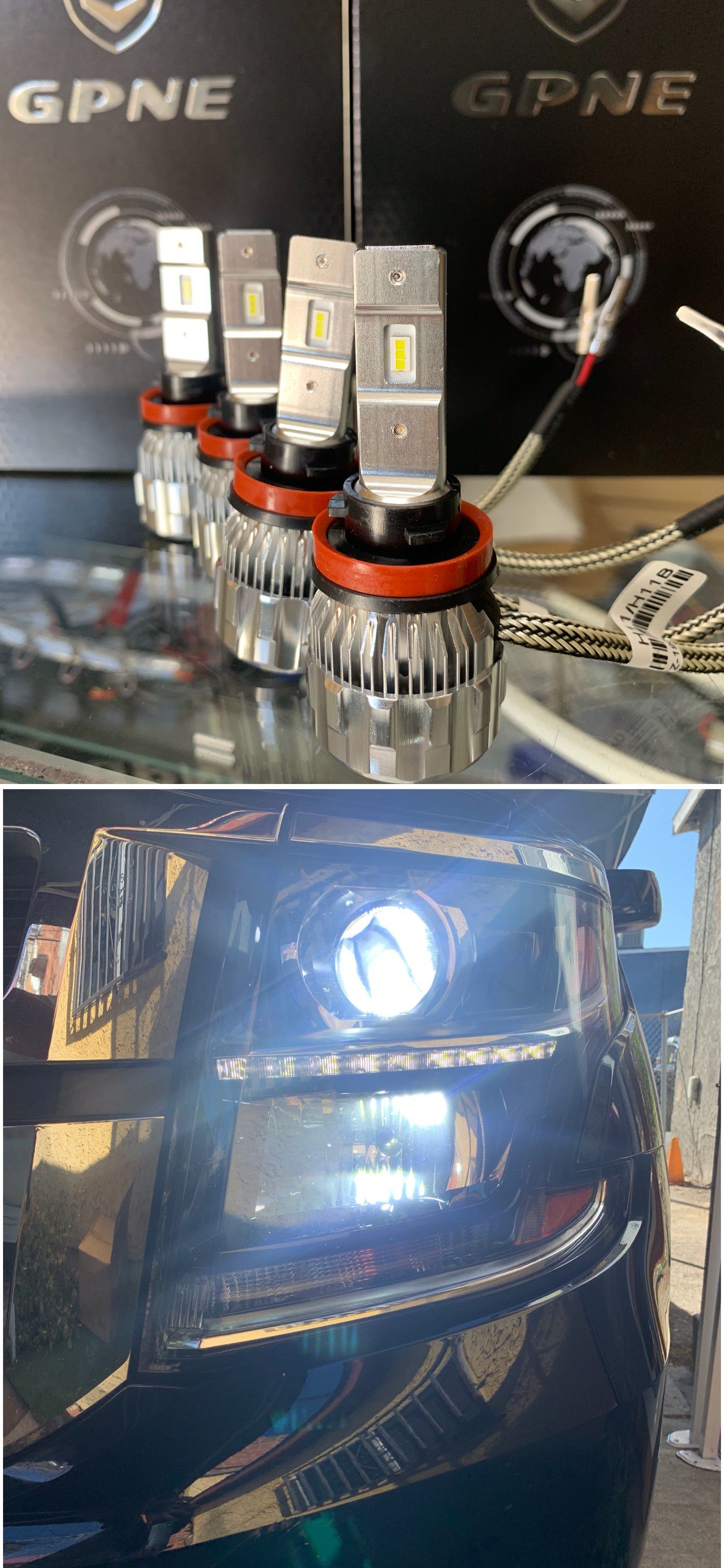 Super bright CSP LEDs headlights 30$ 1 year warranty plug and play free license plate LEDs with purchase