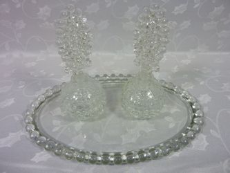 Vintage Glass Vanity Tray & Perfume Bottles
