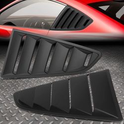 FOR 15-18 FORD MUSTANG COUPE PAIR VINTAGE STYLE REAR QUARTER SIDE WINDOW LOUVERS