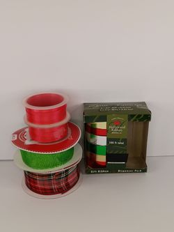 Holiday Gift Ribbon Set with Dispenser Pack