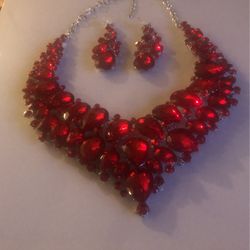 Ornate Necklace And Pierced Earrings 