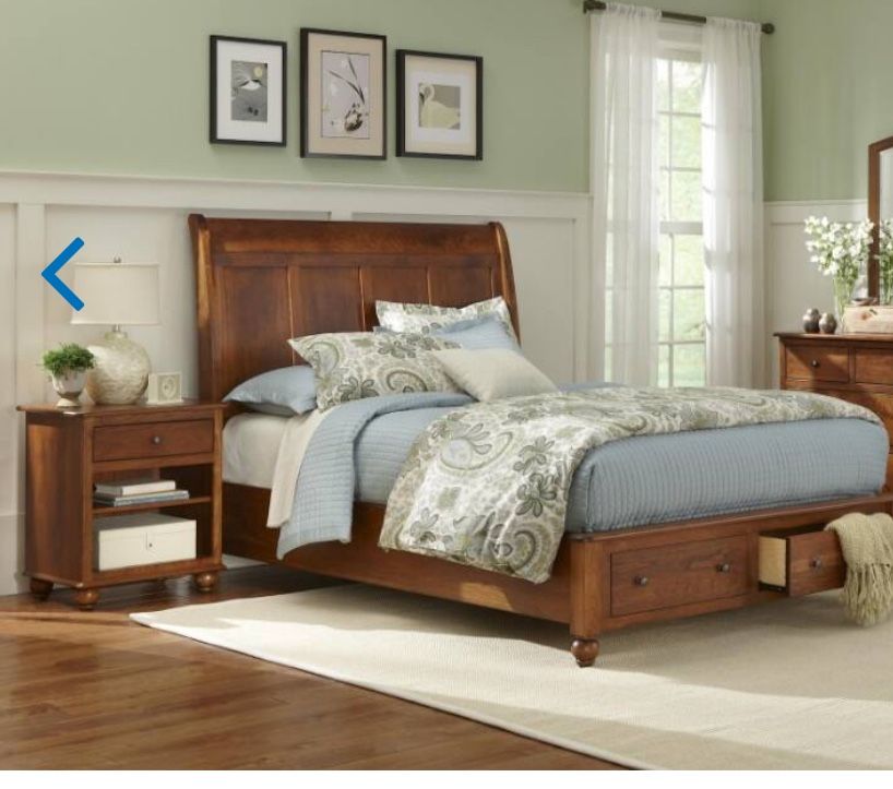 Solid cherry wood Gauscho Covington bedroom set Queen EUC