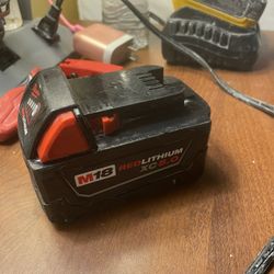 Milwaukee M18 5.0 Battery Dewalt Drywall Cutter And Dewalt Power Surge Battery’s And Charger 