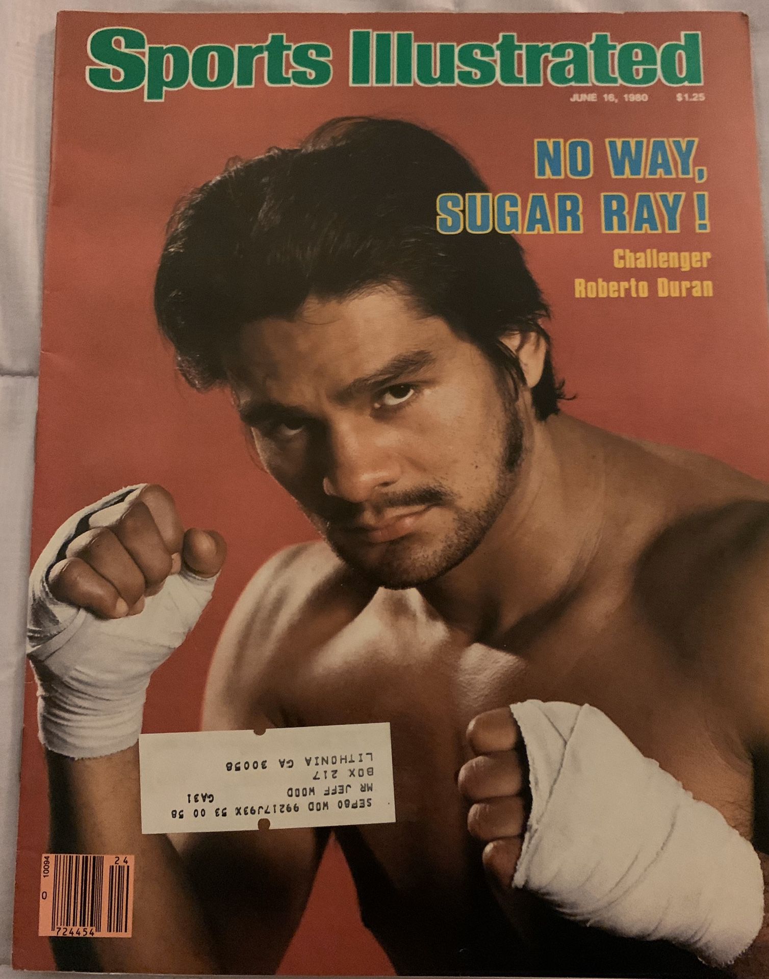 ROBERTO DURAN cover Sports Illustrated magazine from 1980.