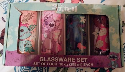 Brand New Disney Stitch Tumbler Glass Set