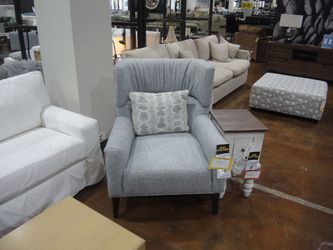 Jonathan Louis Wilshire Wing Arm Chair - Light Gray (Celine Mist) | Armchair