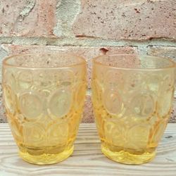 Vintage Fostoria Moonstone Yellow Double Old Fashioneds