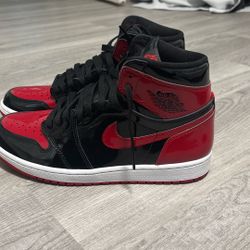 Nike Jordan 1 Patent Bred Size 10 Shoe