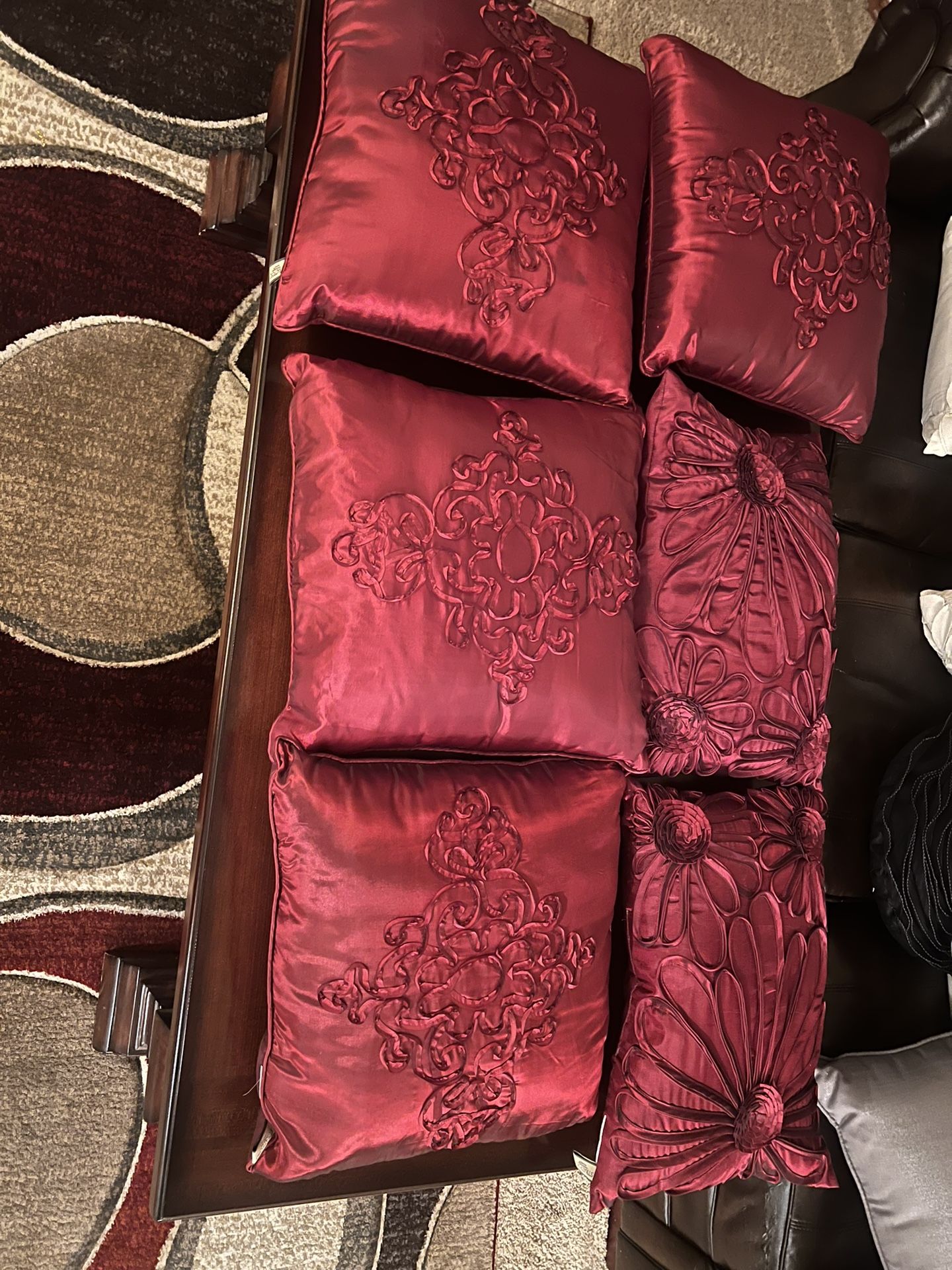 Christmas Burgundy Pillows 