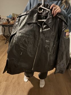 Leather Burlington Police Jacket