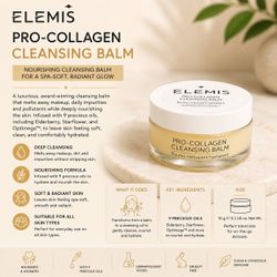 ELEMIS Pro-Collagen Cleansing Balm 10g / 0.3 oz Travel Size – Hydrating Makeup Remover – New