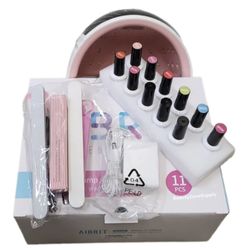 Gel Nail Polish Kit with 24 Watt Led UV Light, Nail Lamp Dryer,8 Colors Glossy Gel Nail Polish Set With Matte Top Coat .  Manicure Set