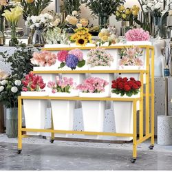 Gold Flower Display Cart. Excellent Condition $115