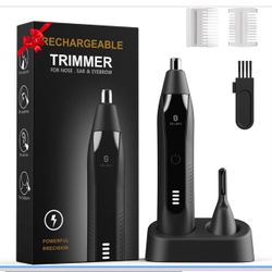Ear and Nose Hair Trimmer for Men, 2025 Professional Painless USB Rechargeable Eyebrow & Facial Electric Hair Trimmer for Men Women, Powerful Motor, D