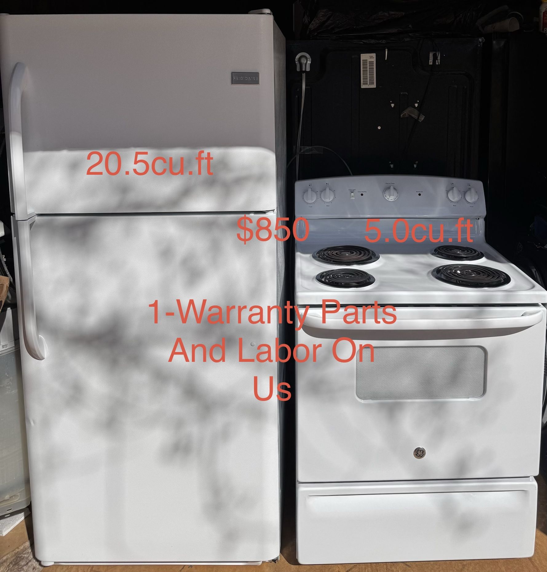 Frigidaire Refrigerator, Ge Stove