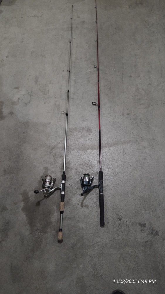 2x Fishing Poles With Reels