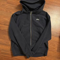 NAVY BLUE STUSSY ZIP UP
