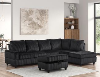 Sectional sofa with ottoman and cupholder