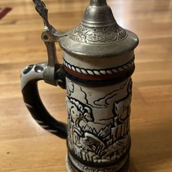 Vintage Avon Beer Stein with Pewter Lid 1976 Collectible Beer Stein