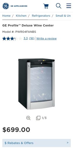 GE Profile Deluxe Wine Center- Wine Cooler - BROKEN (Details In Description) 