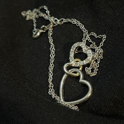 Real .925 Sterling Silver Heart Necklace 