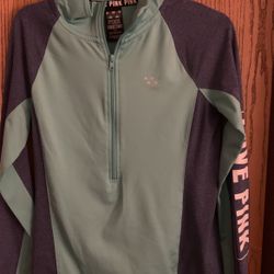 Ladies Pink Half Zip Pullover Sz Small 