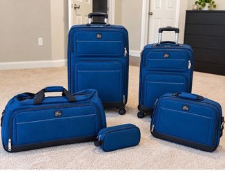 Skylite- 5-Piece Blue Softside Luggage Set