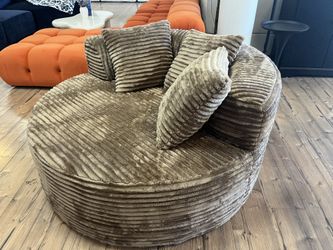 New Round Lazy Corduroy Couch. Brown, White, Pink, Black, Grey. 50x50x26H. Free Delivery!