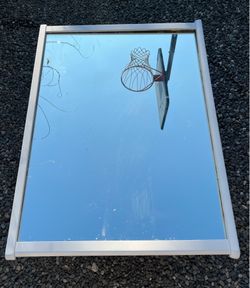 White frame mirror