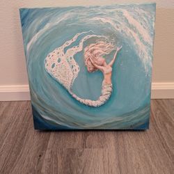 Original Painting on Canvas - Faceless Mermaid