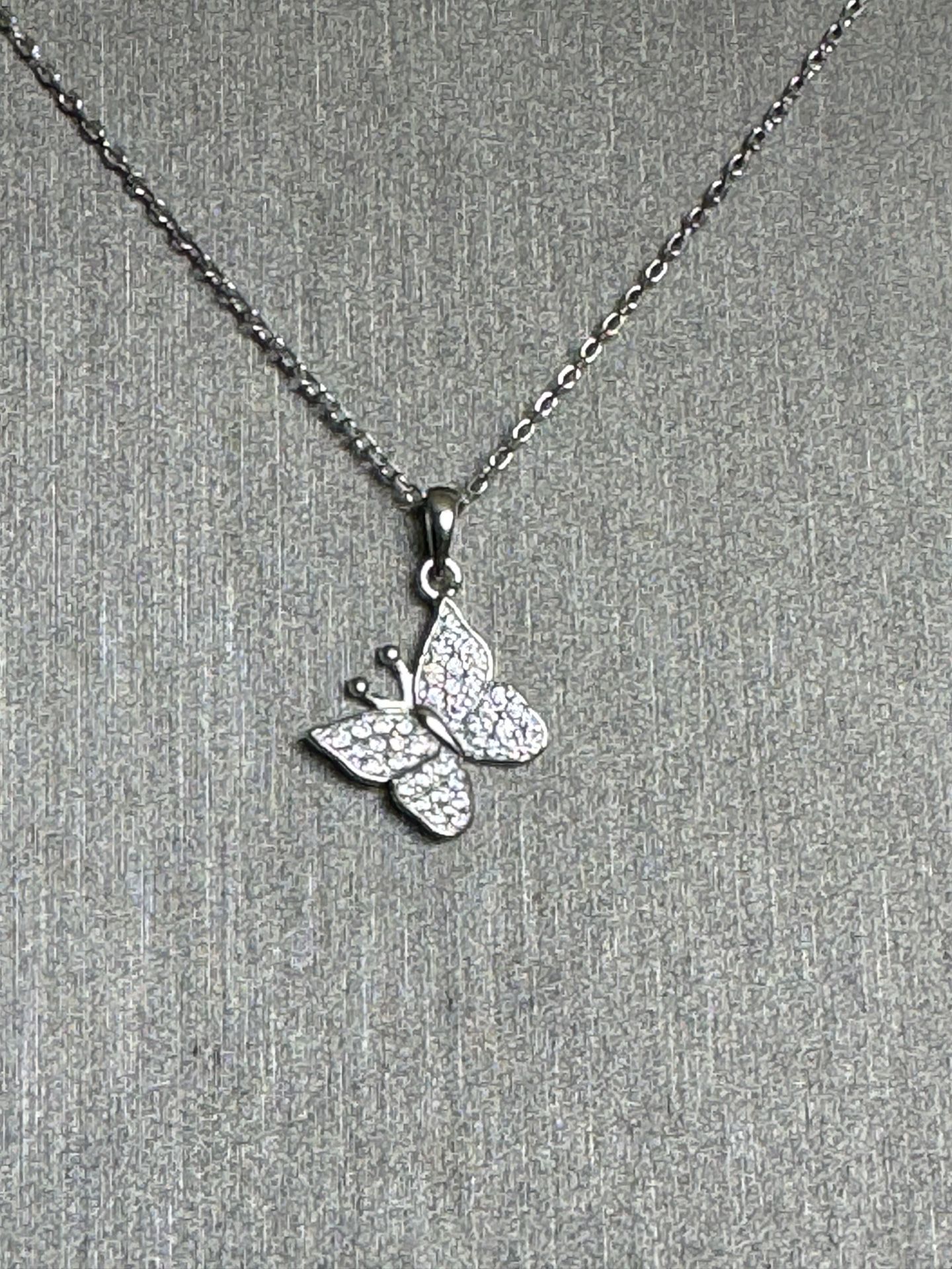 925 Sterling Silver CZ Butterfly Pendant