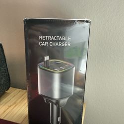 Retractable USB C Car Charger, 