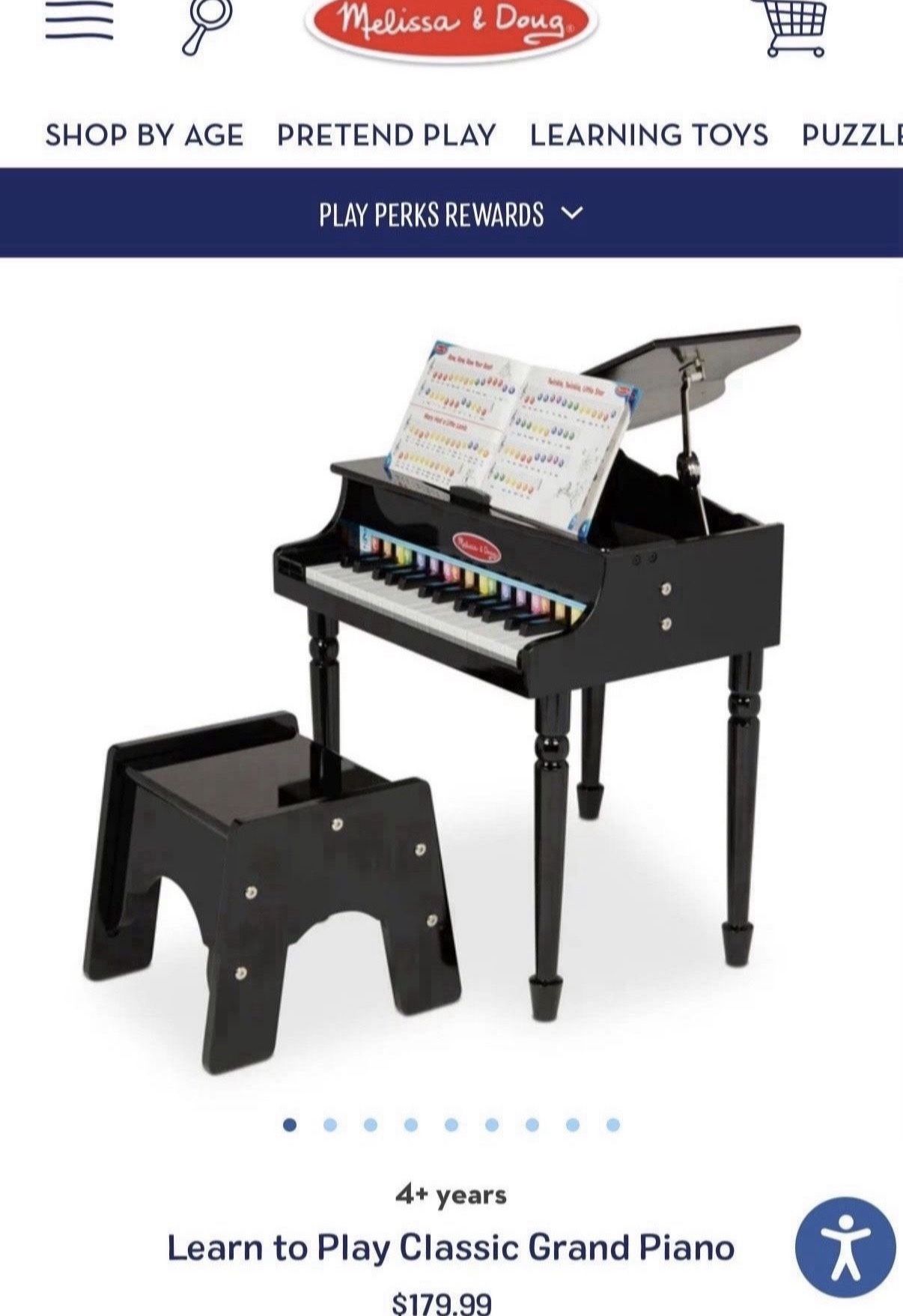 Brand New Melissa And Doug Kids Piano With Chair