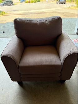 Overstuffed Gray Chair