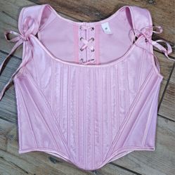 Renaissance Medieval Gothic Victorian Pirate Fairy Peasent Princess Cosplay Corset Tank Top Size Small