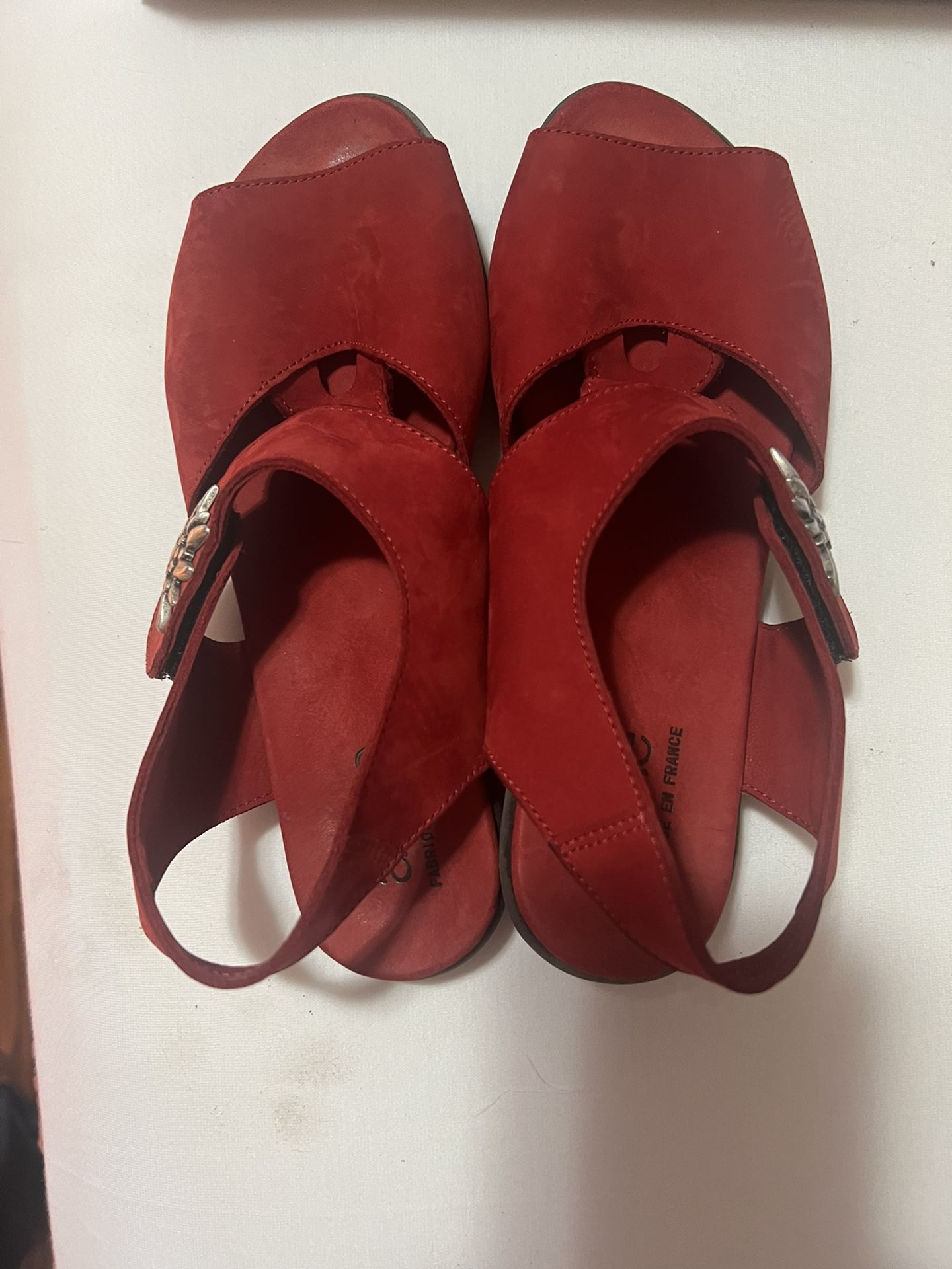 Arche Red Peep Toe Sandals 