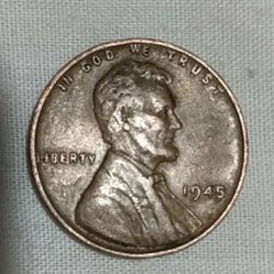 Rara 1945 Penny "L" On Rim No Mint Mark