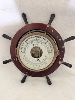 Schatz Ship's Wheel Compensated Precision Barometer and Thermometer