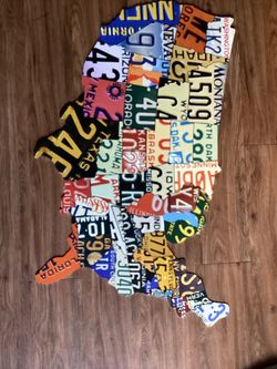 USA metal car tag wall Art